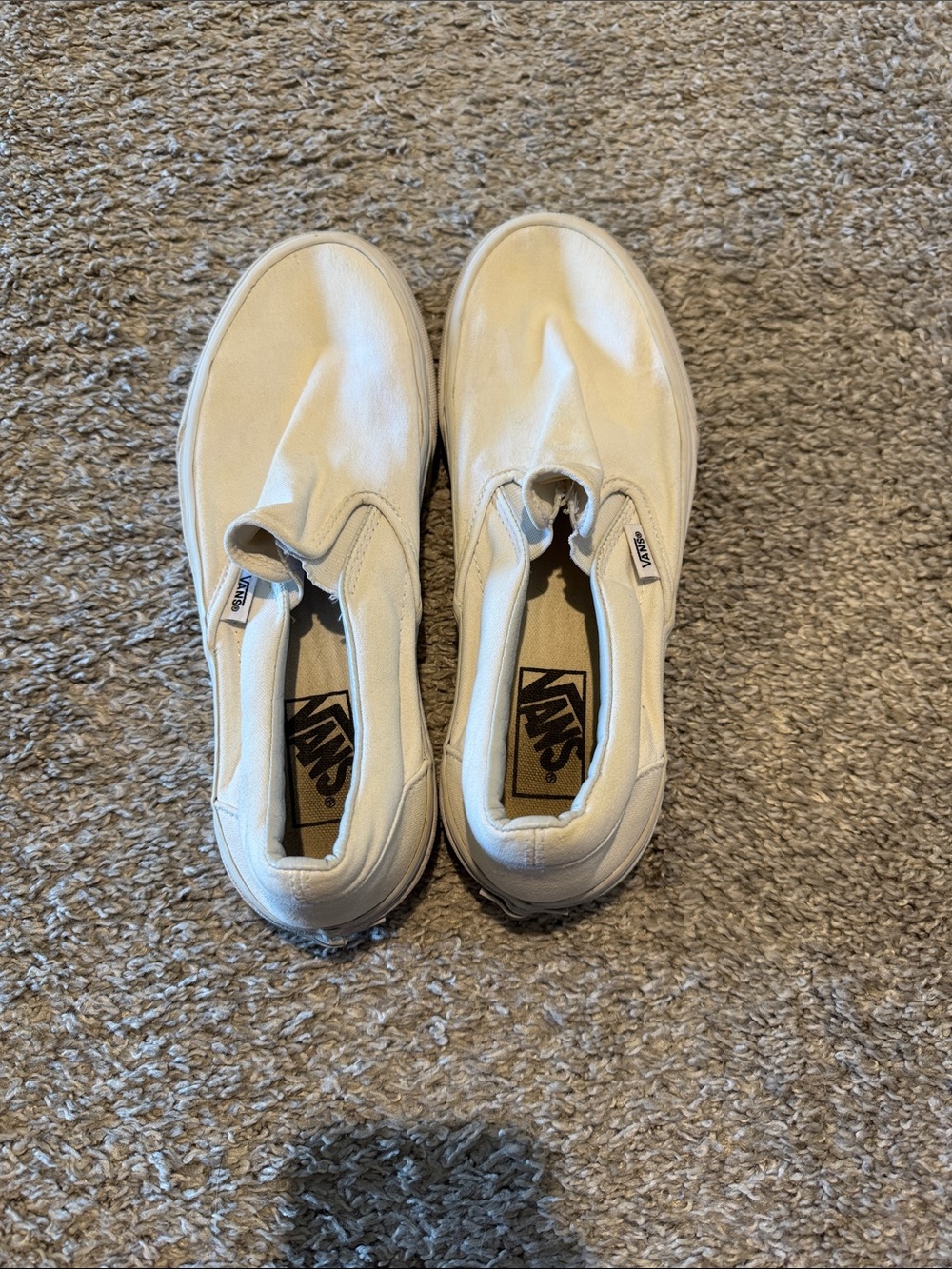 Vans white slip-on shoes